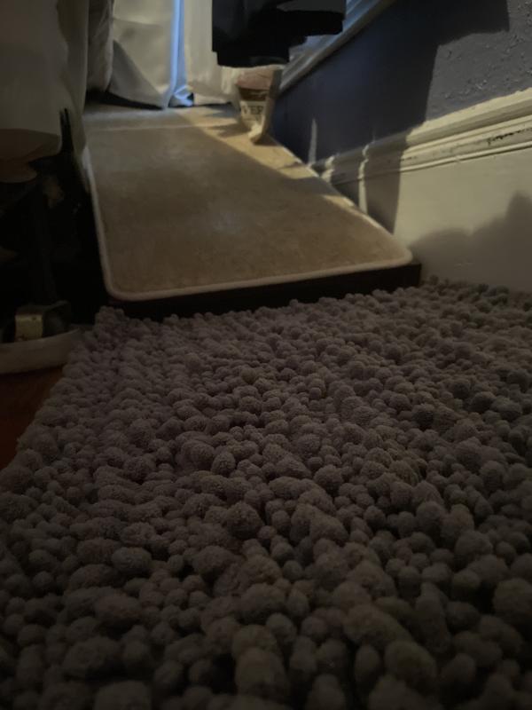 Bathmat at base for added grip for when she’s coming down fast.