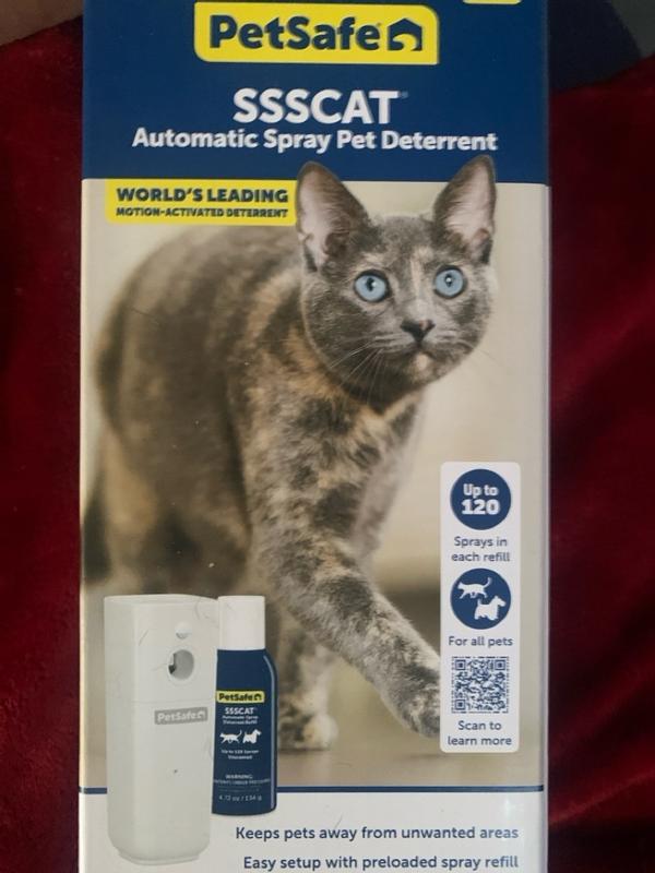 Automatic spray cat top deterrent