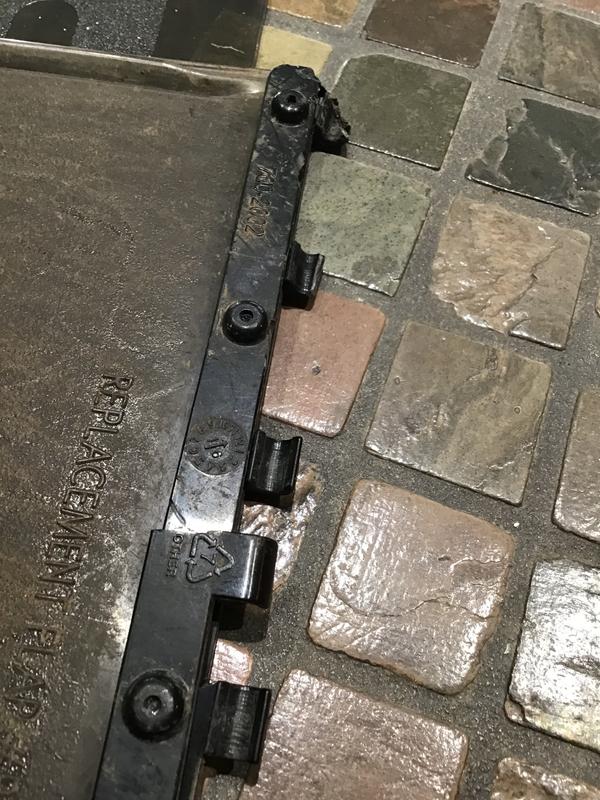 Broken hooks and hinge parts