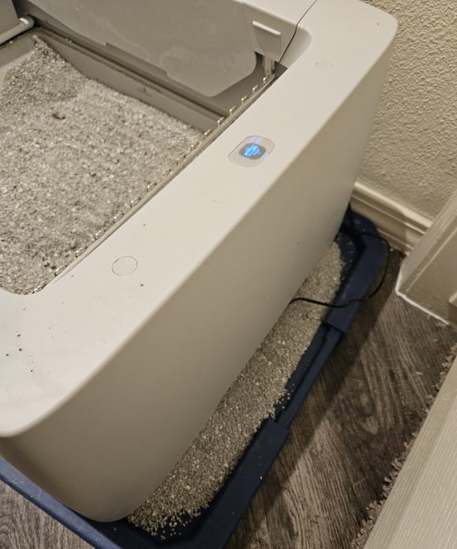 Pile of litter under tray