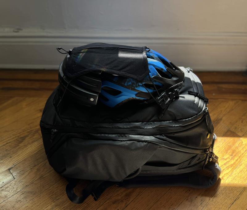 bike helmet clipped to backpack Commute Need a way to carry your bike helmet when not wearing it How To Attach A Helmet
