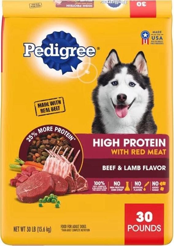 Pedigree High Protein Beef & Lamb Adult Dog Food 18 lbs