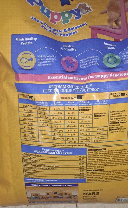Buy Pedigree Puppy Growth & Protection Dry Dog Food, Chicken & Vegetable  Flavor, 3.5 lb from Dollar General - Instore