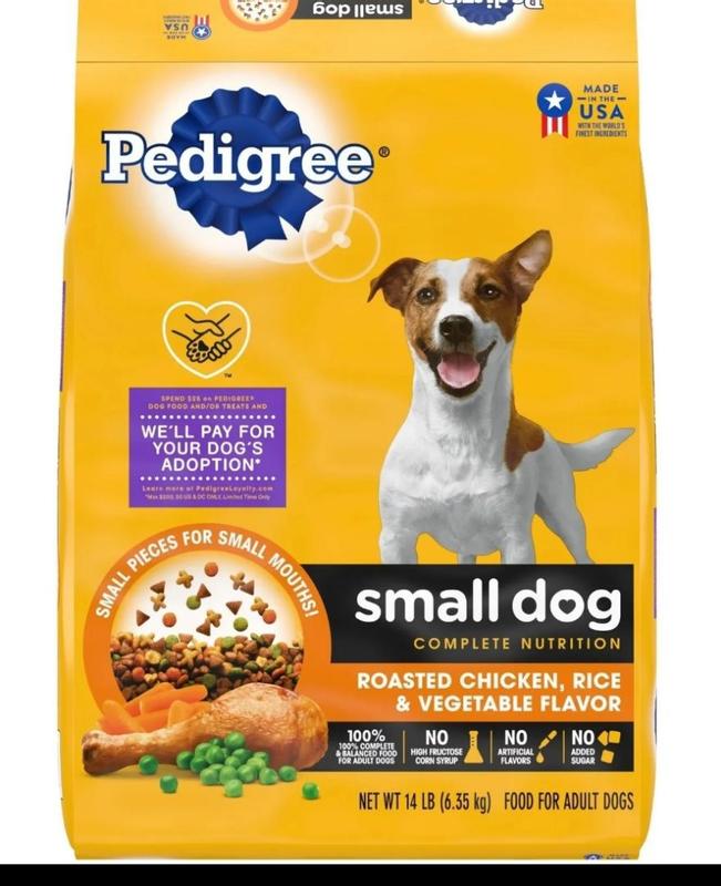 PEDIGREE Small Dog Complete Nutrition Small Breed Adult Dry Dog Food Roasted Chicken Rice Vegetable Flavor Dog Kibble