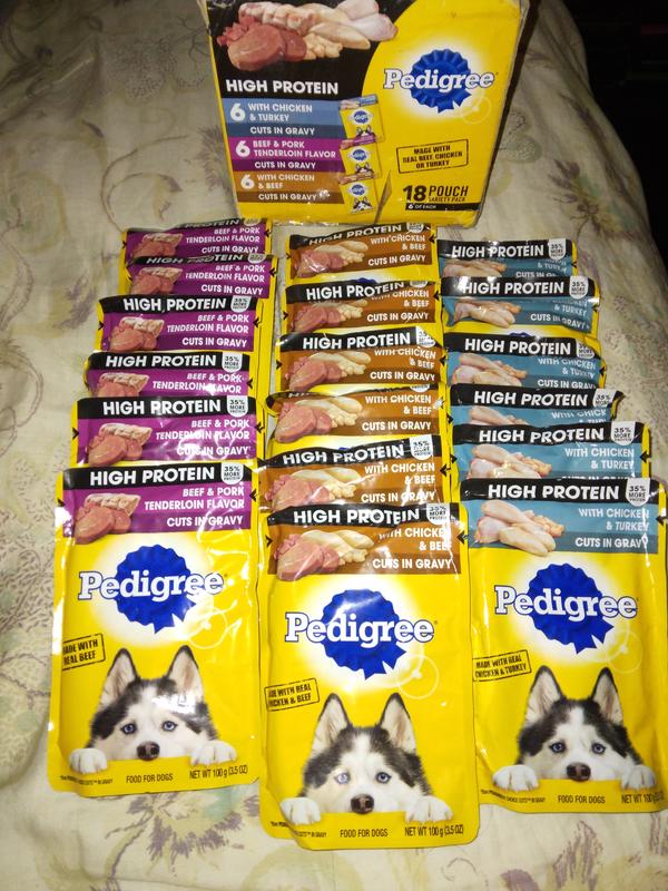 PEDIGREE High Protein Wet Dog Food Pouches Variety Pack 3.5 oz