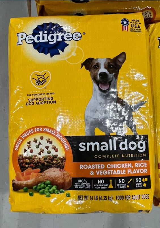 Pedigree Roasted Chicken, Rice & Vegetable Dry Dog Food, 14lb, Small Kibble, All Ages