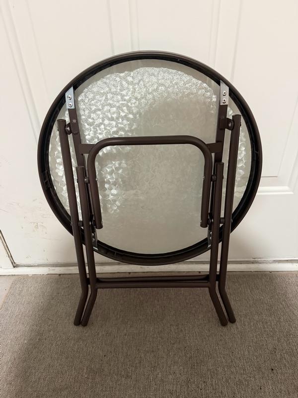 Pellebant Round Outdoor End Table 17.72-in W x 17.72-in L in the Patio ...