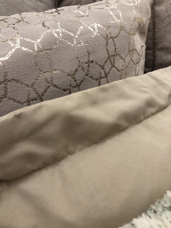 Close up of thin pillow shams