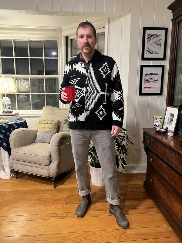 Shop Men's Mixed Icons Lambswool Cardigan for Unique Design