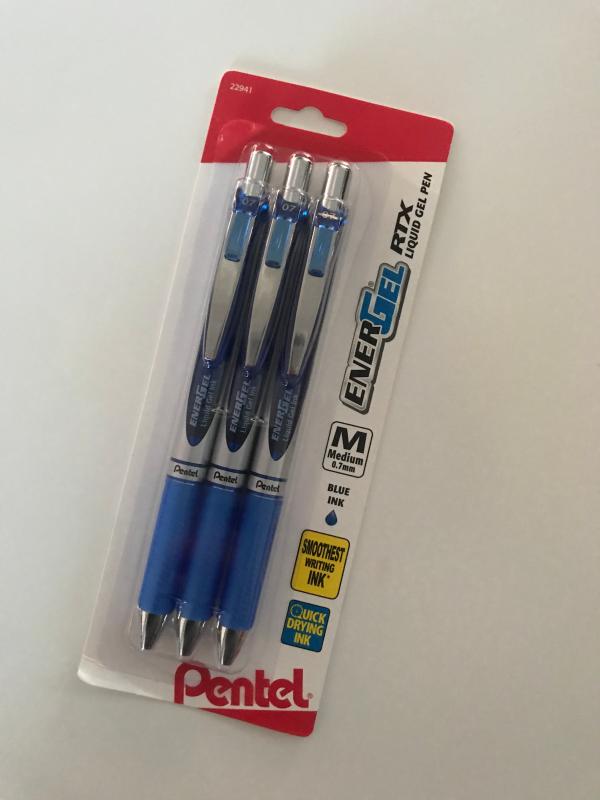 BIC CELLO Retract 0.7mm Fine BLUE Retractable Smooth Gel Pens Comfort Soft Grip 
