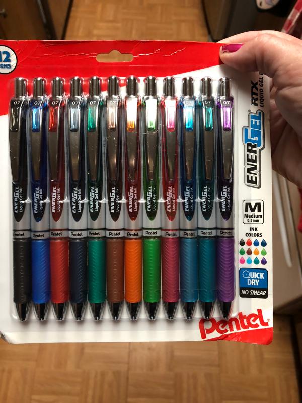 Pentel EnerGel Deluxe RTX Liquid Gel Ink Pen Set Kit Pack of 3 with 4 Refills (Orange - 0.7mm)