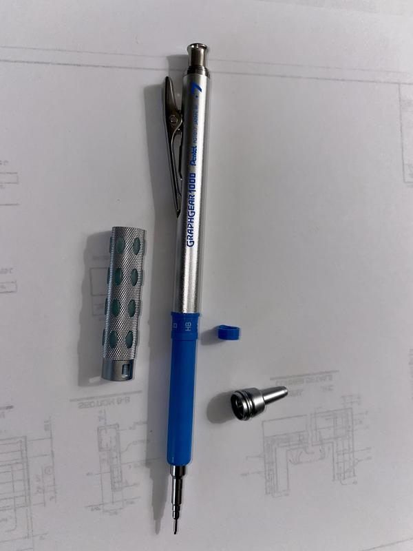 Pentel Graph Gear 1000 Mechanical Drafting Pencil 0.7 mm HB Hardness  BlueSilver Barrel - Office Depot