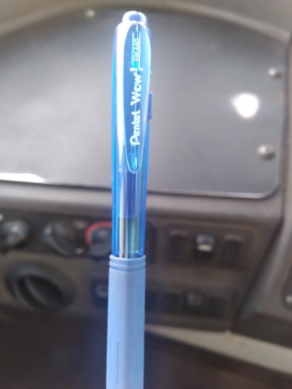 Pentel Wow! Gel Pen (K437) - Transparent Blue, Blue Ink, Medium