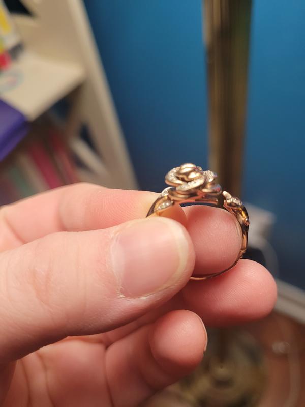 Yellow gold rose on sale ring