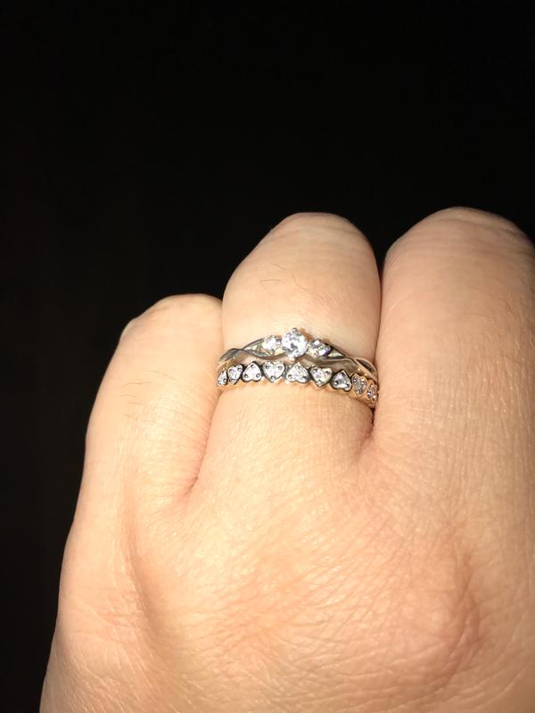 0.11 CT. T.W. Diamond Heart-Shaped Anniversary Band in 10K 0.11 CT. T.W. Diamond Heart-Shaped Anniversary Band in 10K