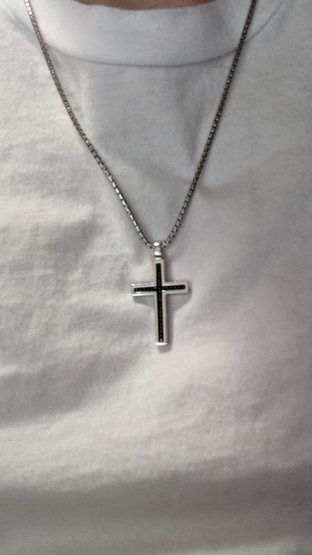 Vera Wang Men 0.23 CT. T.W. Black Diamond Cross Pendant in