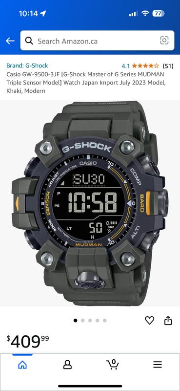 Men s Casio G Shock Master of G MUDMAN Black Strap Digital Watch with Black Dial Model GW9500 3 Peoples Jewellers