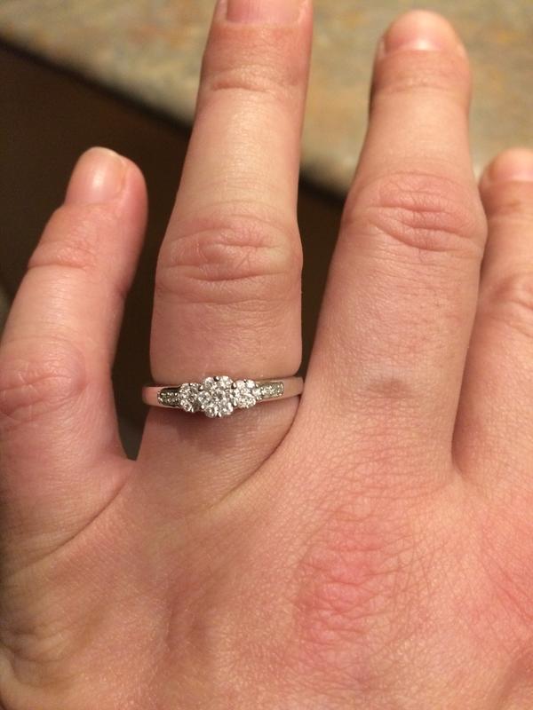 0.20 CT. T.W. Diamond Triple Flower Ring in 10K White Gold 0.20 CT. T.W. Diamond Triple Flower Ring in 10K White Gold