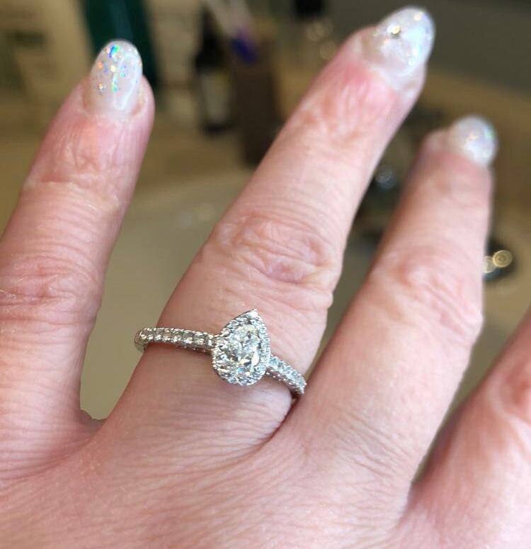 Disney pear deals shaped engagement ring