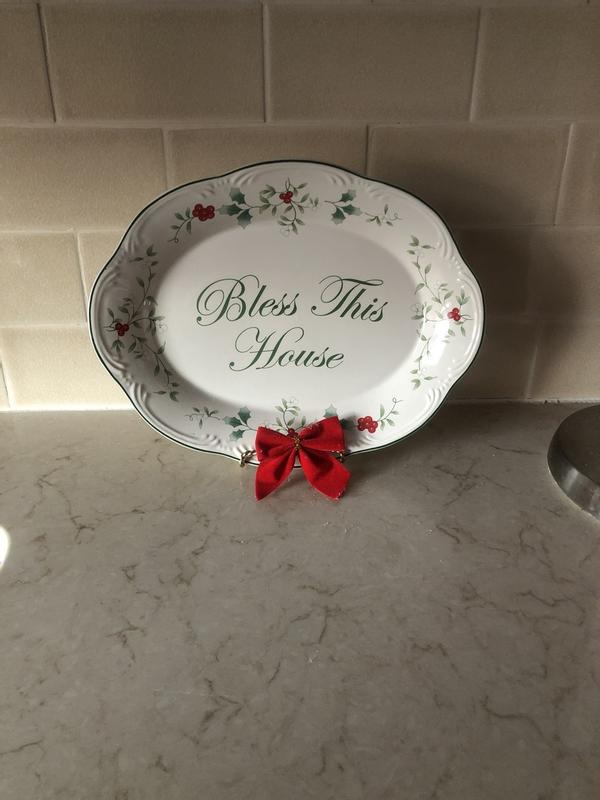 Pfaltzgraff Winterberry Bless This House Plate QVC