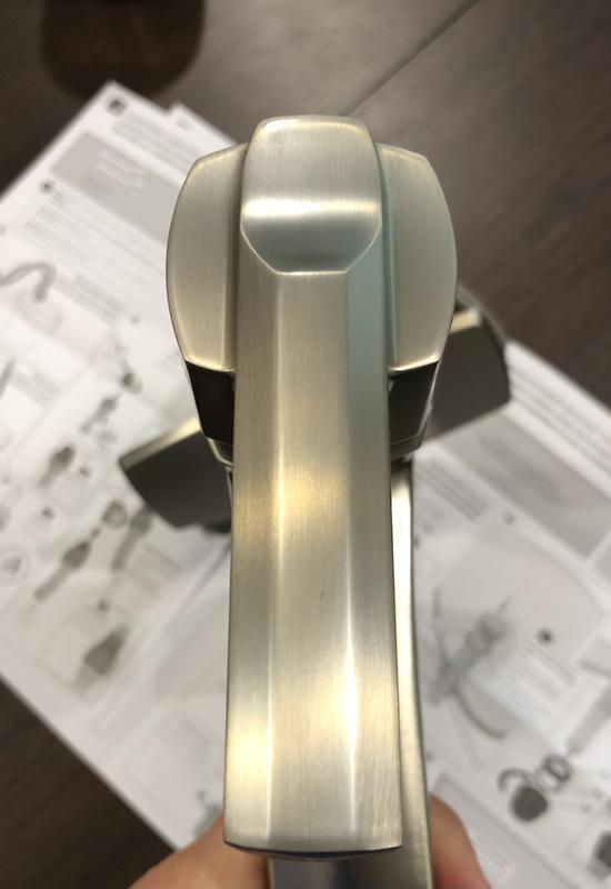 Detailed view of lever