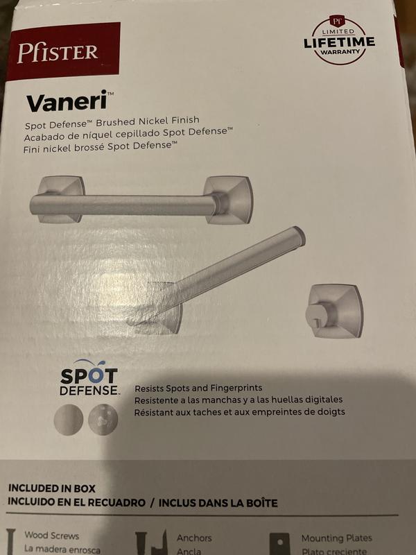 Spot Defense Brushed Nickel Vaneri BPH-VRI0GS Toilet Paper Holder
