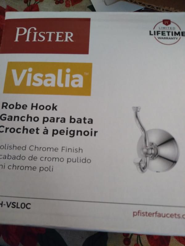 Pfister Visalia Double Robe Hook in Polished Chrome BRH-VSL0C - The Home  Depot