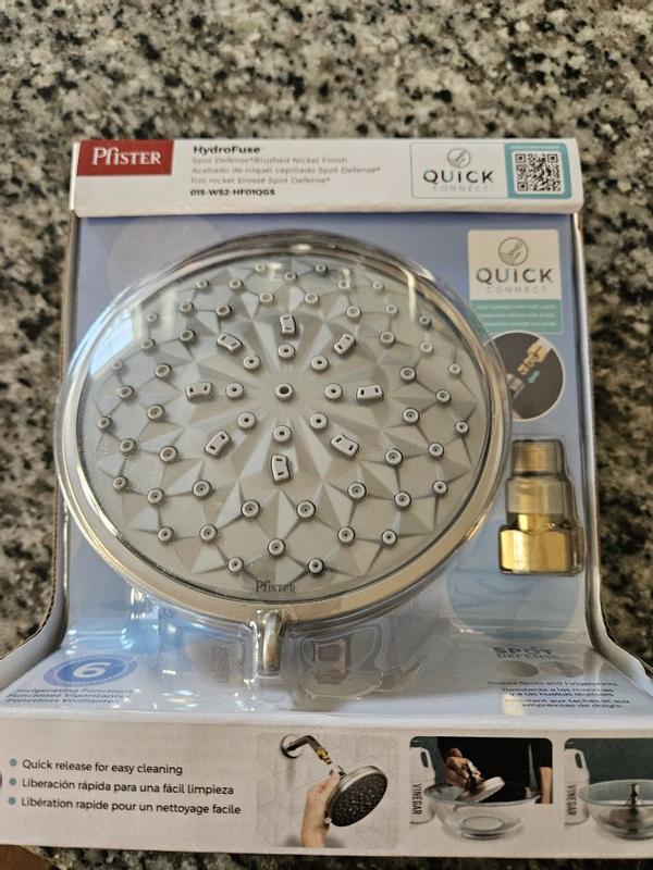 Pfister HydroFuse Duschkopf, 6 Sprühfunktionen, 1,75 GPM, Gebürstetes Nickel - Für Erfrischendes & Wassersparendes Duschen