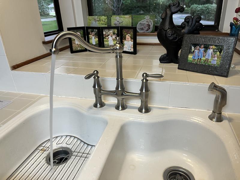 Polished Chrome Courant F-031-4COC 2-Handle Bridge Kitchen Faucet