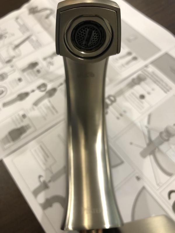 Detailed view of faucet filter