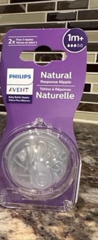Philips Avent Natural Response Nipple Flow 3 1M+ 4 Ct