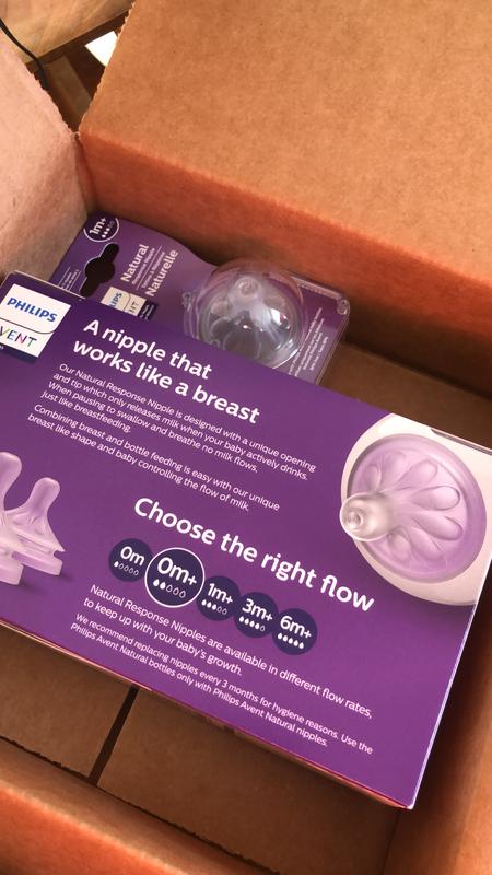 PACK OF 4 Philips Avent Natural Response Nipple Flow 3 1M+ Baby