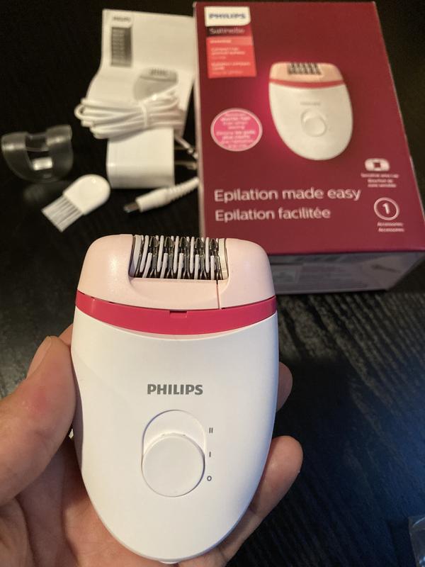 Philips Satinelle Satinelle Essential Corded Epilator (BRE235/04) White and  Pink