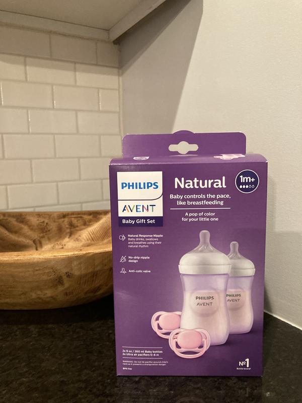 Philips Avent Natural Baby Bottle with Natural Response Nipple - Baby Gift  Set With Snuggle - Blue - 8pc