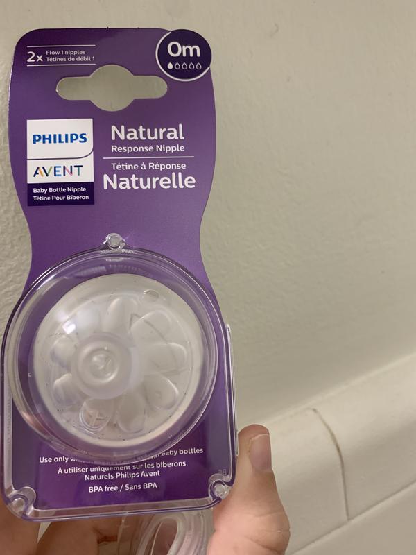 Philips Avent Natural Response Nipple Flow 3 1M+ 2 Ct. Baby Bottle