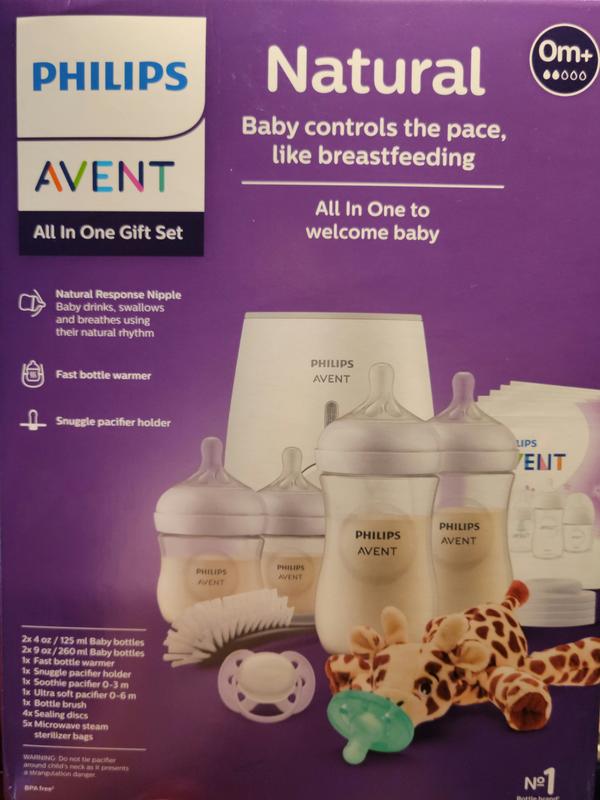 Philips Avent Natural All-In-One Baby Bottle Gift Set with Snuggle