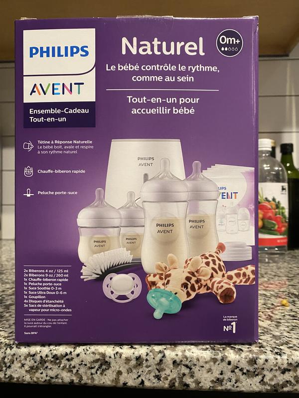 Philips Avent Natural Baby Bottle with Natural Response Nipple - Baby Gift  Set With Snuggle - Blue - 8pc