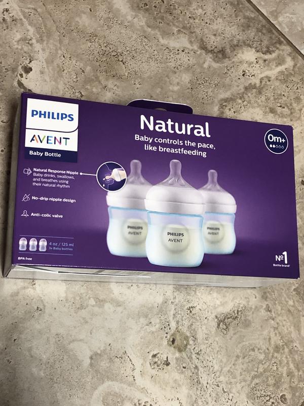 Philips Avent Natural Response Baby Bottle Pack of 4 4oz/125ml Flow 2  Nipple