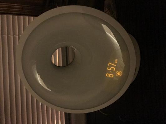 Light off with clock display visible