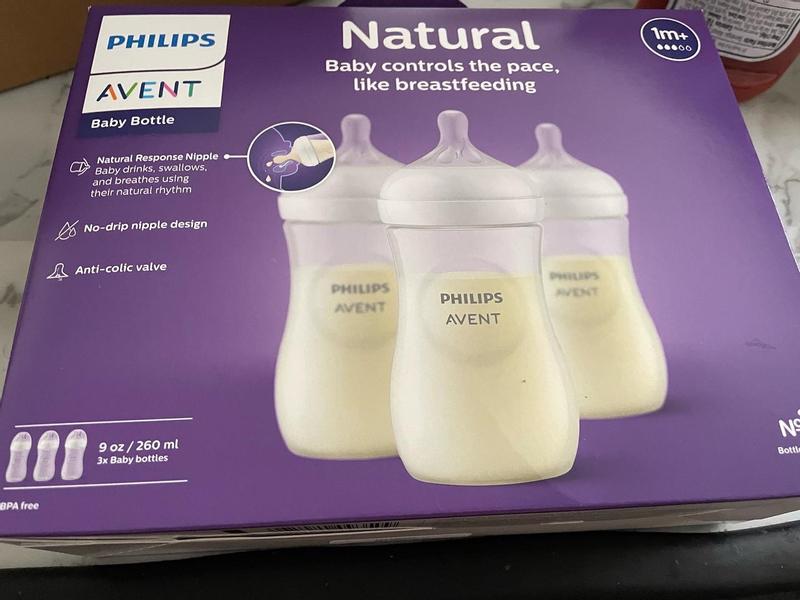 Philips Avent Avent Natural Baby Bottle With Natural Response Nipple -  Clear, 9 Oz, 3