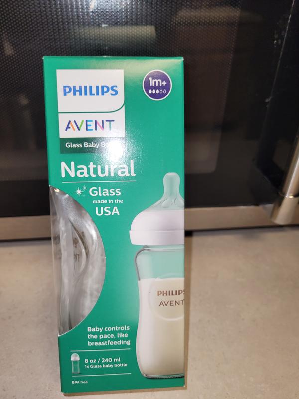 Philips Avent Glass Natural Baby Bottle, Clear, 8oz, 3pk