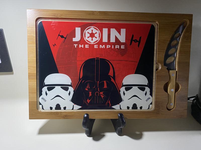 Star Wars Empire Icon Glass Top Tray & Knife Set Brown