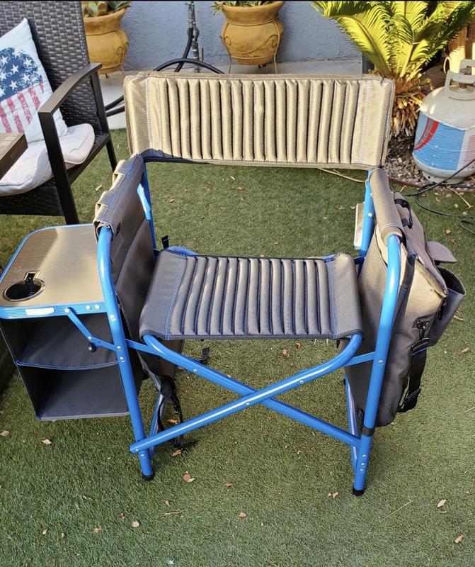 Picnic Time Dark Gray with Blue Fusion Chair