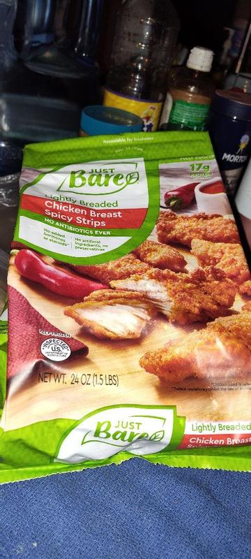 Just Bare Lightly Breaded Spicy Chicken Breast Strips - 24oz