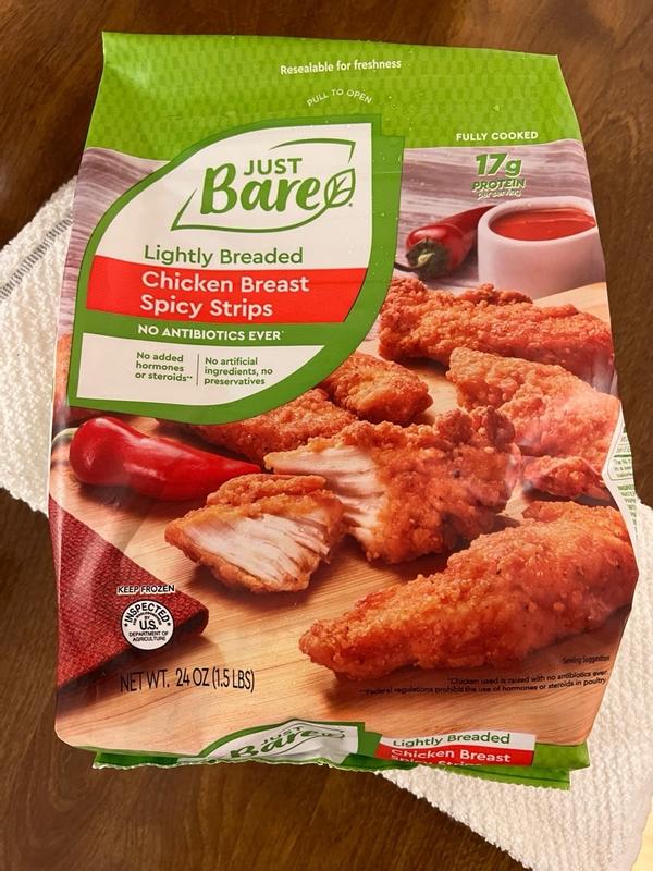 Just Bare Lightly Breaded Spicy Chicken Breast Fillets - Frozen - 24oz