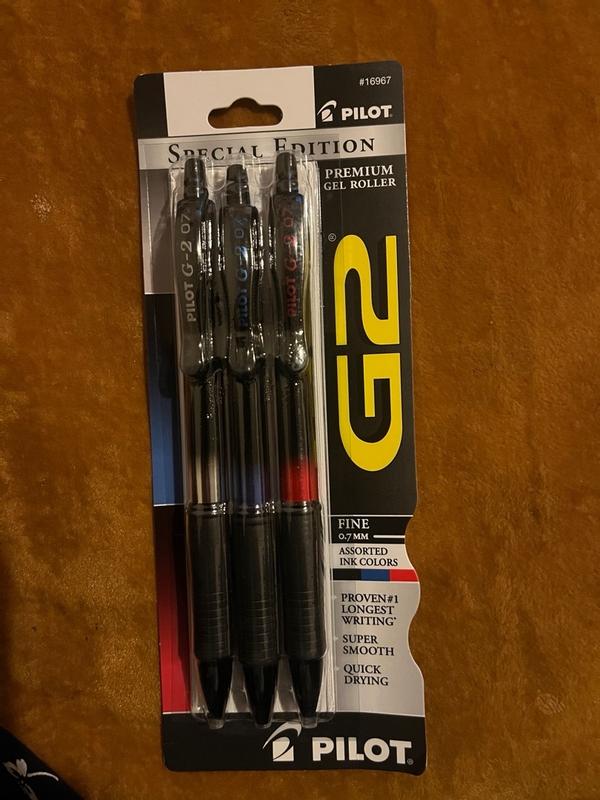 Pilot G2 Metal Gradation Collection Premium Gel Ink Pen, Fine Point, Black,  Blue, Red Ink, 5 Count 