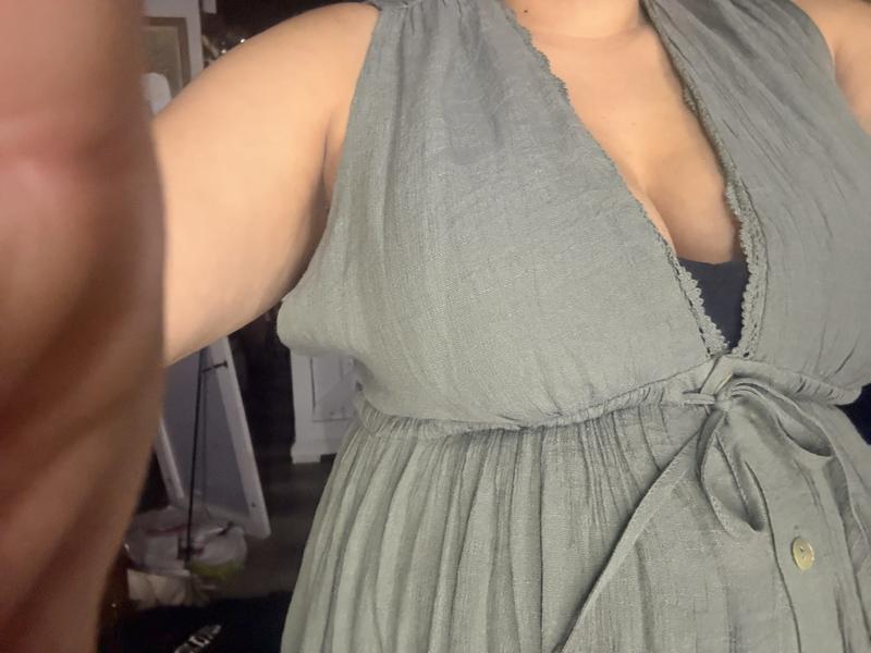 Bust sticks out on both sides.