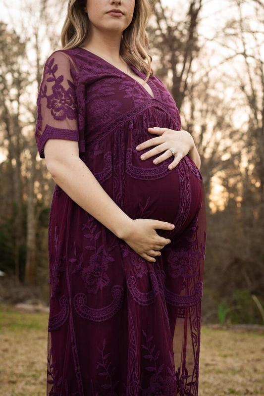 pink blush burgundy lace dress Plus Size Lace Midi Dress with Flutter Sleeves for Mothers of the Bride |  Wedding Guests main image 0