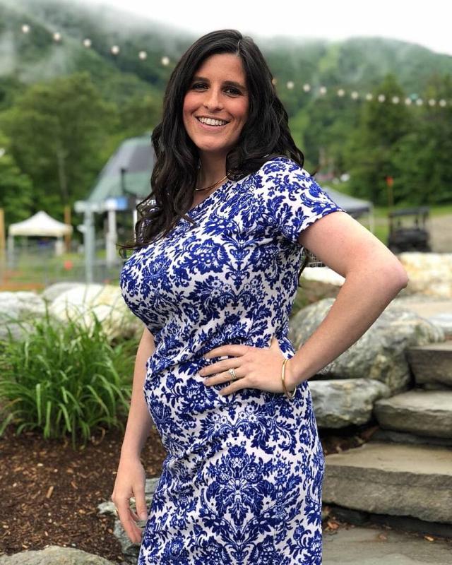 Customer photo for "Perfect maternity dress for photos or shower."