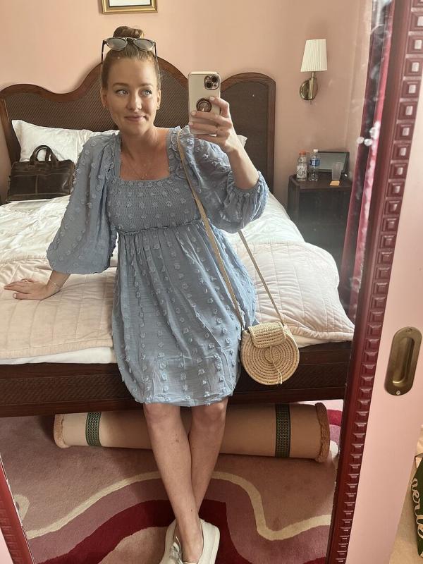 Customer photo for "A bit too much material to be flattering"